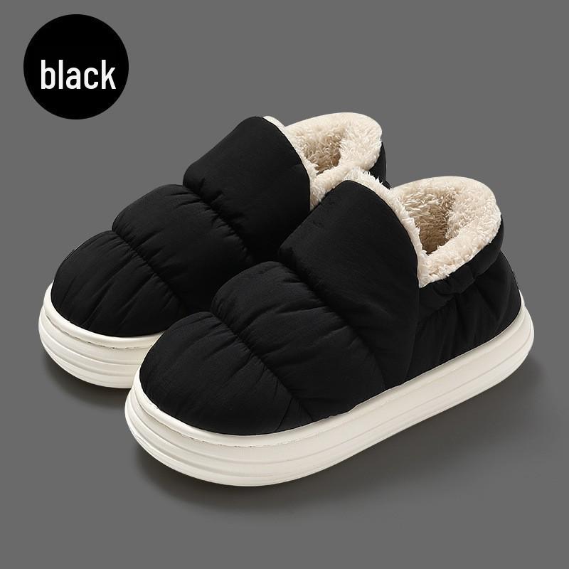 Men's Waterproof Cotton Slippers: Indoor, Plus Velvet, Warm, Thick-Soled for Autumn & Winter