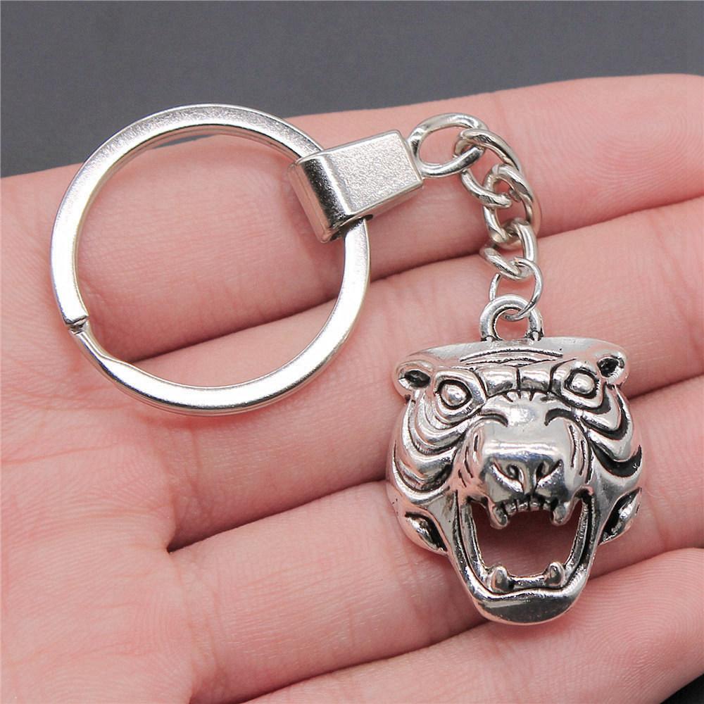 Dinosaur Animal Prehistoric Creature Pendant Antique Bronze Metal Keychain with 30mm Ring for Women High Quality