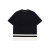 Fila Fusion Color Block Letter Print Loose Short Sleeve Drop Shoulder T-Shirt Men Tops Black T11M332101F-BK