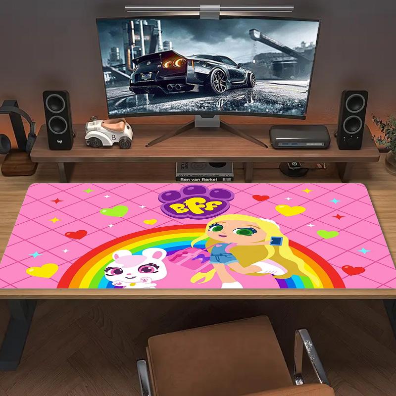BFF Cartoon Color Mouse Pad Large Gaming Table Cushion Non-slip Laptop Tablet Big Mousepad XXL Mat Mini PC Playmat With Lock edge