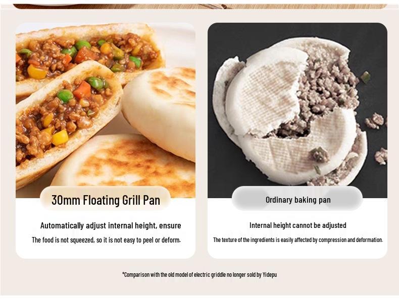 Multi-functional Double-Sided Electric Pancake Maker with Ceramic Heating