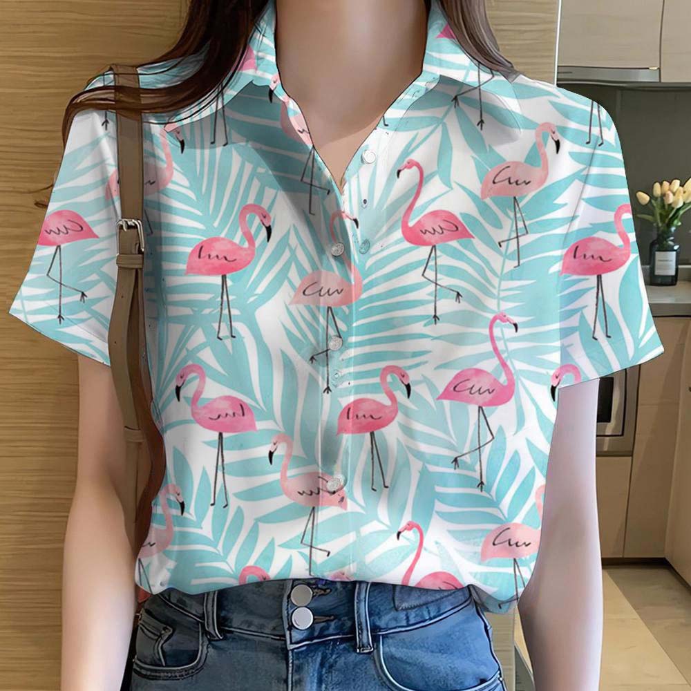 3D Printed Casual Hawaiian Short Sleeve Button Beach Shirt Summer y2k Women's Clothes