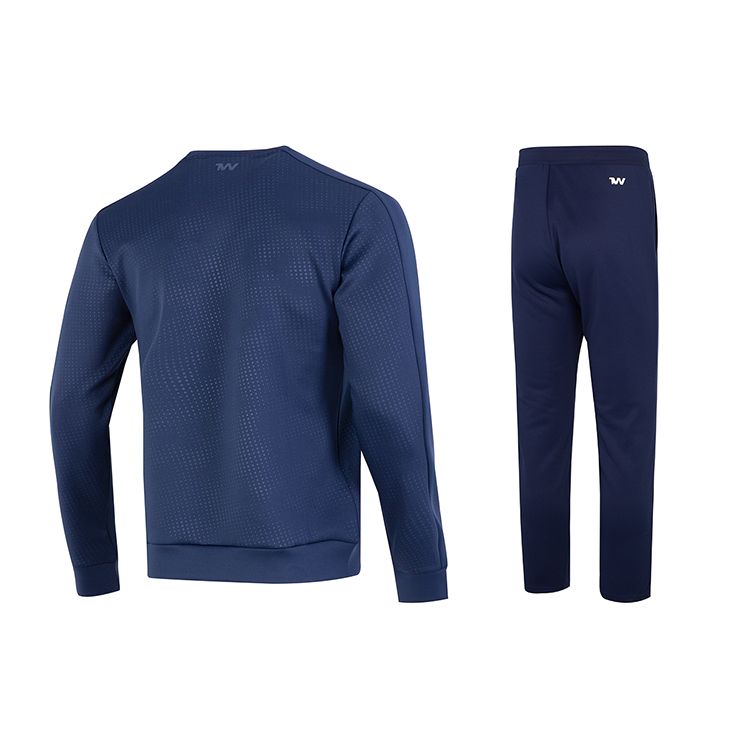 Under Armour Solid Color Crew Neck Long Sleeve T-Shirt And Long Pants Casual Sports Set Men Sets Blue 22600303-408+21500737-408