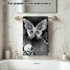 Absorbent Quick Dry Bath Towel, Gothic Skull Butterfly Print, Soft Shower Wash Towel