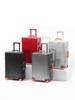 German Metal Aluminum Alloy 20" Trolley Luggage, Large Capacity Carry-on with Leather Finish