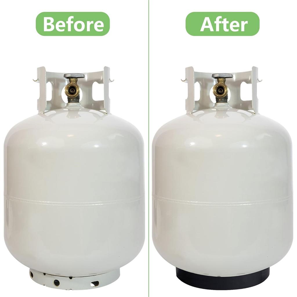 Pack of 2 Propane Tank Base Holder Rings Cylinder Stability Support Propane Accessory Rubber Cylinder Protective Base