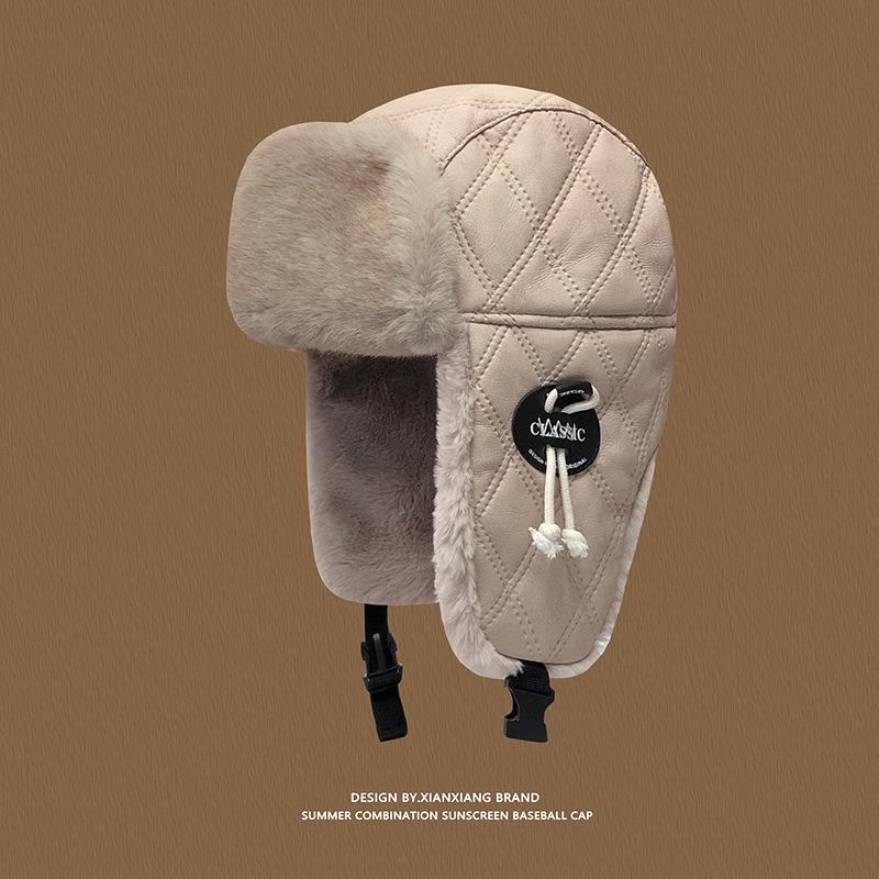 Thunderbolt Hat Men and Women Winter Padded Thickened Ear Protection Cap Cycling Outdoor Ski Ins Warm Cold Cotton Cap