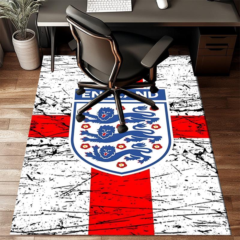 England Football Crest Printed Office Carpet Chair Cushion  Entryway Rug, Rugs for Living Room, Bedroom Christmas gifts