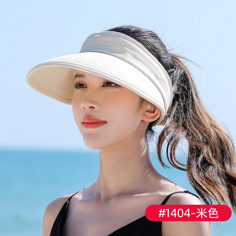 Chapéu de sol de verão feminino, boné de viajante com parte superior removível, boné esportivo para proteção solar, design de parte superior aberta respirável, chapéu de praia com proteção UV