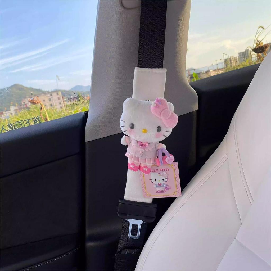 Car Seat Belt Shoulder Protector Car Interior Seat Belt Protector Plush Cute Cartoon Car Accessories Interior Pink