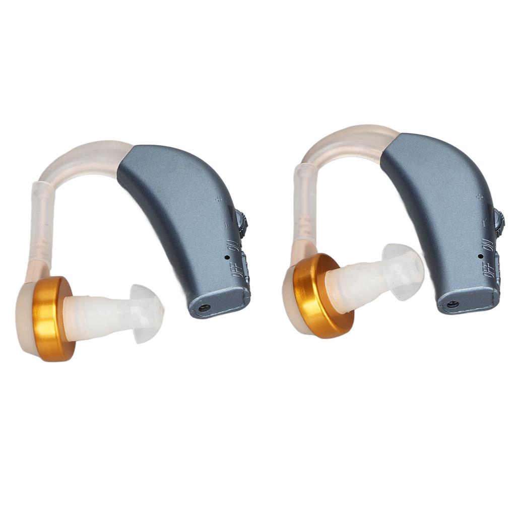 1 Pair Rechargeable Sound Amplifier Silicone Ergonomic Sound Aid Low Noise Compact Light Ear Listening Device Blue