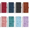 Retro Embossed Flower and Butterfly Phone Case for iPhone 17 16 15 Skin Feel PU Leather Card Slots Wallet Case with Wristband for Samsung S25 S24 S23