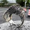 Hot Sale Exquisite Dragon Rings Gothic Punk Style Pterosaur Wings Opening Adjustable Rings Vintage Jewelry Accessories Gifts