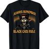 Lustiges Schwarzes Katzen Design T-Shirt