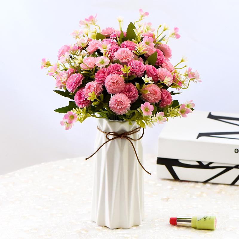 Европейская Роза Шелковая Цветочная Композиция - Искусственный Букет для Декора Гостиной и Обеденного Стола