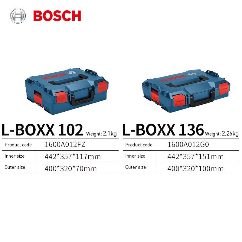Bosch L-BOXX Series Stackable Toolbox Dual-handle Design for Easier Carrying Padlock Hole Design for Security and Theft Prevention