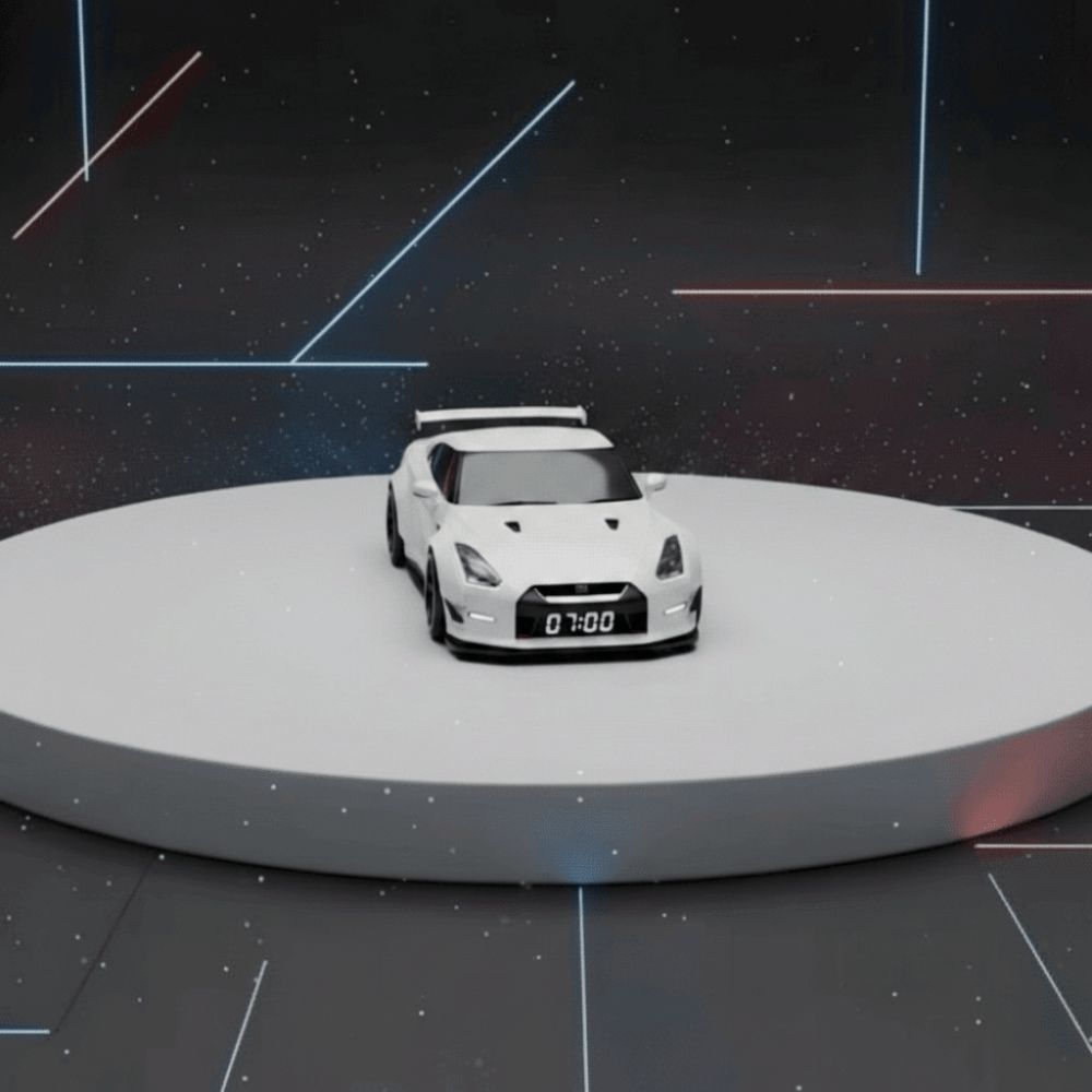 Kreatives Design Sportwagen Uhr Stilvolles Design Digitales Display Uhr Heimdekoration
