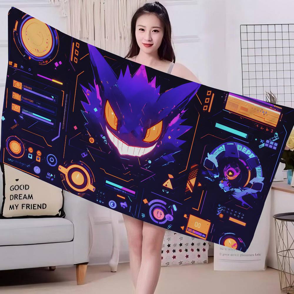 Cartoon G-GengarSS Bath Towel Microfiber Soft Water Absorbing Breathable For Girl Kids Decorative Cartoon Beach Towel