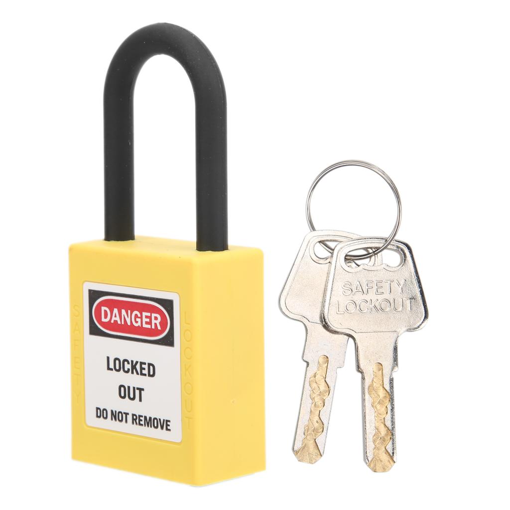 38mm Lockout Lock Nylon Industrial Engineering Insulation Security Dustproof Device for Construction SiteYellow