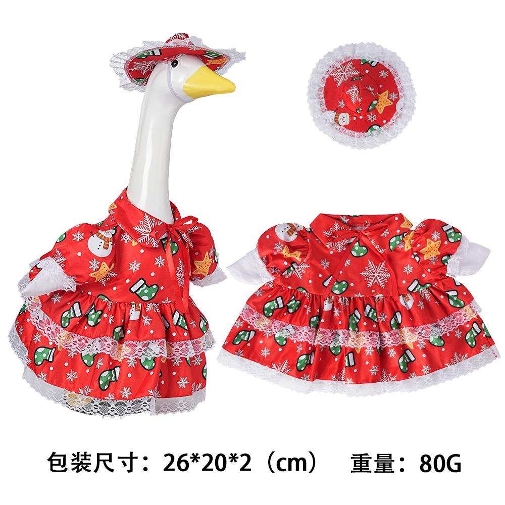 other  Christmas Pastoral Style Porch Goose Clothes with Hat 23 Inch White Lawn Outfit Courtyard Garden Statue Decor