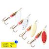 FISH KING 4 buc Spinner Bait 4g 7g 12g 18g 28g Spoon Naluci Stiuca Metal cu Treble Carlige Naluca de pescuit artificiala de bas