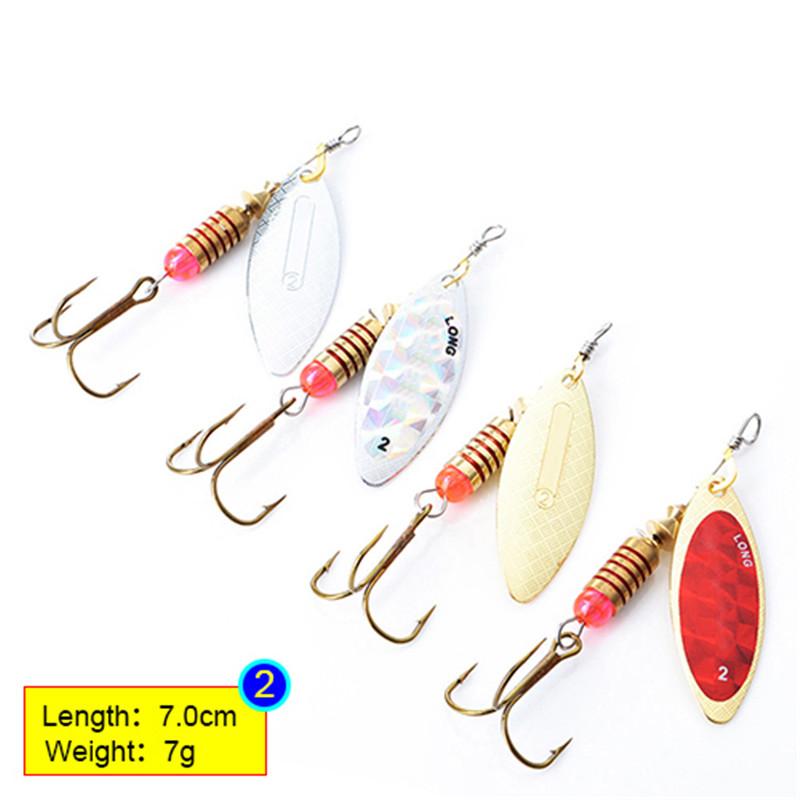 

FISH KING 4 шт. спиннер-приманка 4 г, 7 г, 12 г, 18 г, 28 г, ложка, приманка, щука, металл с тройными крючками, искусственная приманка для окуня, рыболовная приманка 7.0cm 7g