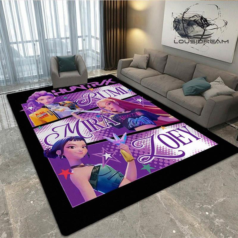 3D KPop Demon Hunters Print Carpet Non-slip Carpet Outdoor Carpets Area Rug Home Bedroom Decor Rug for Bedroom Birthday Gift