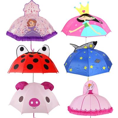Cute Cartoon Umbrella Kids Animation Creative Long-handled 3D Ear Modeling Kids Umbrella for Children Boys Girls Free Shipping