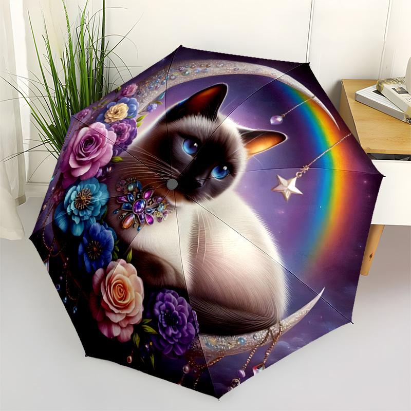 

1pc Celestial Kitty Automatic Open/Close Umbrella - Portable Collapsible Umbrella with 8-Rib Stability, Fashion Lovers yy251017123