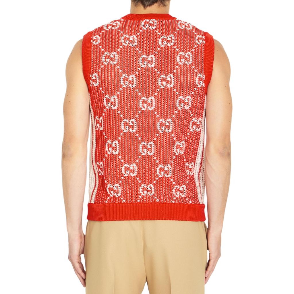 Gucci Gg Jacquard Knitted Vest Men's 752543XKDF86367