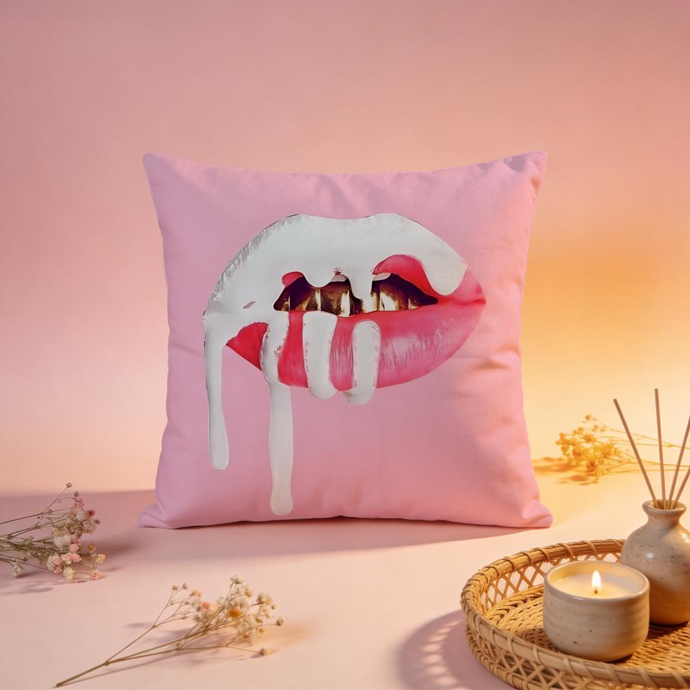 Bold Vintage Red Lips Cushion Cover Comfortable Durable Pillow Cover MultiScene for Home Office Car Sofa