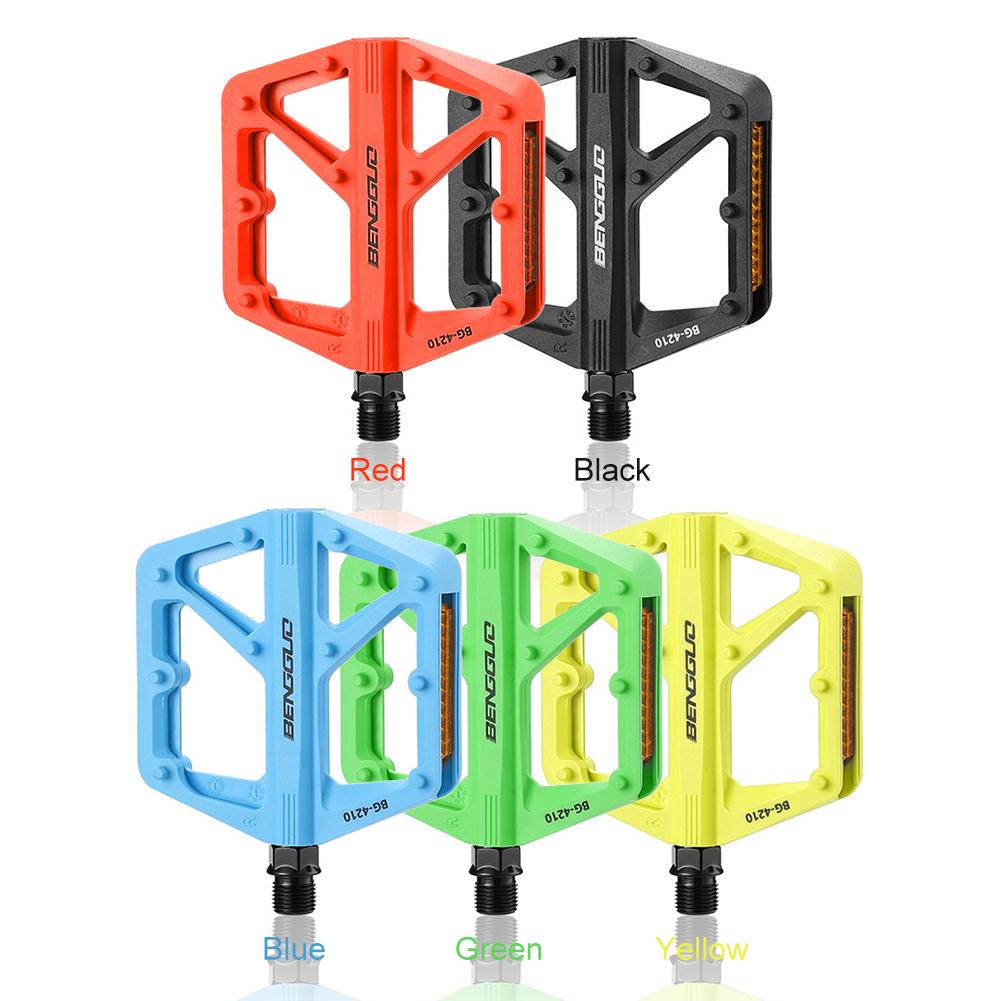 Double DU Bearing Nylon Bicycle Pedals with Reflector Ultralight Bike Pedals Bicycle Platform Pedals Bike Accessories