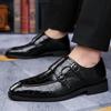 New Men's Pointed Alligator Pattern Casual Shoes Male Monk Strap Loafer Wedding Dress Homecoming  Formal Wedding Formal Footwear