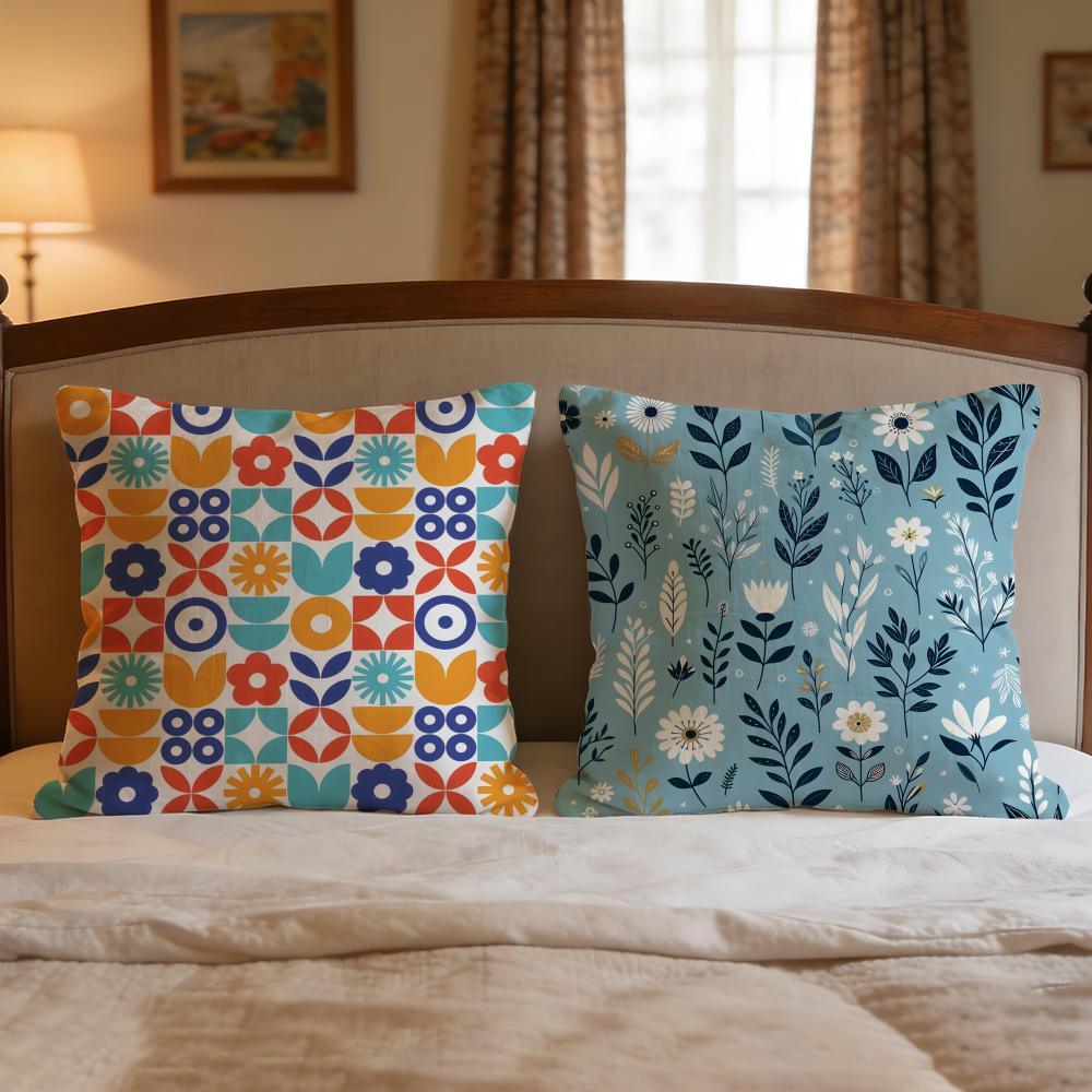 Pattern Scandinavian Floral Cushion Cover 1Pcs Decorative Covers Soft Cushion Case For Sofa Couch Decor 40X40 45X45 Pillowcases