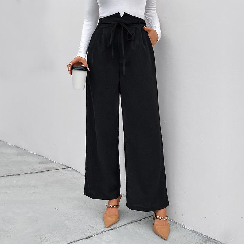 YYFS Women's Fashion Casual Spring Autumn Solid Color Print Middle Waistline Loose Trousers Pants & Capris