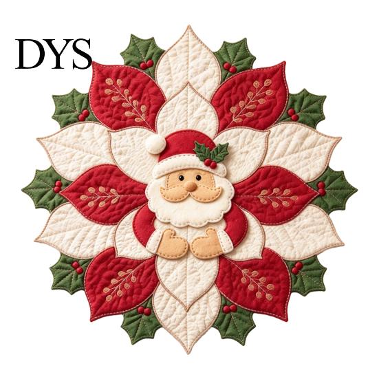 Kit Decorazione Trapuntata di Natale Tessuto Stella di Natale Kit Fai da Te, Patchwork Floreale Cucito Progetti Artigianali Festivi per Adulti Ornamento Fatto a Mano