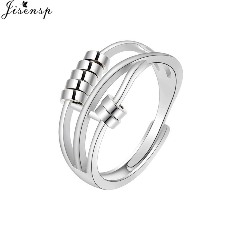 Luxury Anxiety Ring Fidget Spinner Ring for Women Crystal Flower Butterfly Animal Finger Ring Rotate Anti Stress Wedding Jewerly
