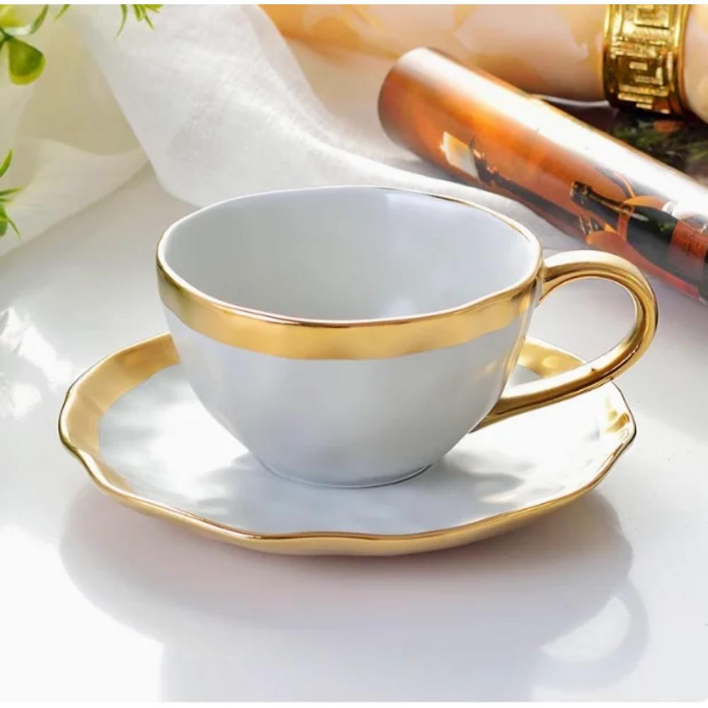 Phnom Penh Keramický šálek na kávu a podšálek Sada Šálky na odpolední čaj Snídaňové šálky Sklenice na vodu pro pár Šálek na mléčný čaj Hrnek na mléko