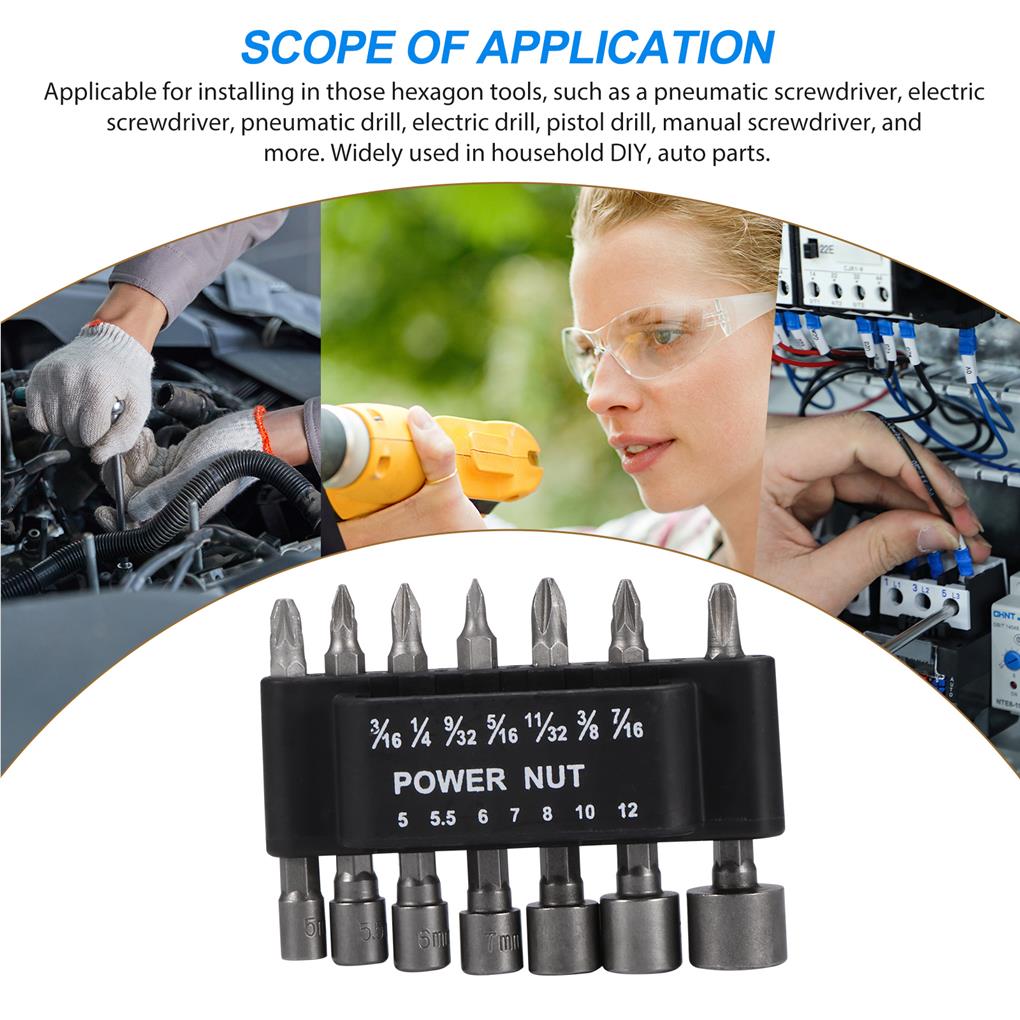 Nut Driver Socket Kit Wrench Screw Long-lasting Craftsmanship Multipurpose Rustproof Simple Operation Home Car Easy Use