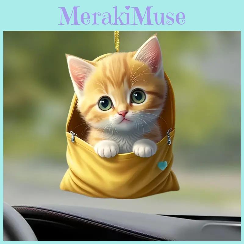 Cute Acrylic Animal Decor Hanging Ornament For Home Car Decoration Ideal For Cat And Dog Lovers