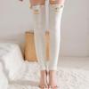 Cartoon Korallenfleece Over-the-Knee-Socken: Süße, Dicke und Bequeme Warme Lange Strümpfe zum Schlafen & für die Wochenbett-Erholung