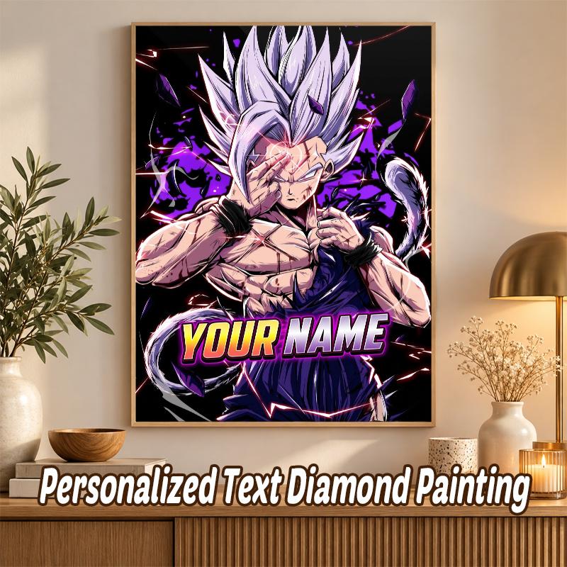 Dragon Ball Gohan Custom Name Diamond Painting Personalized 5D Full Drill DIY Diamond Art Home Decor