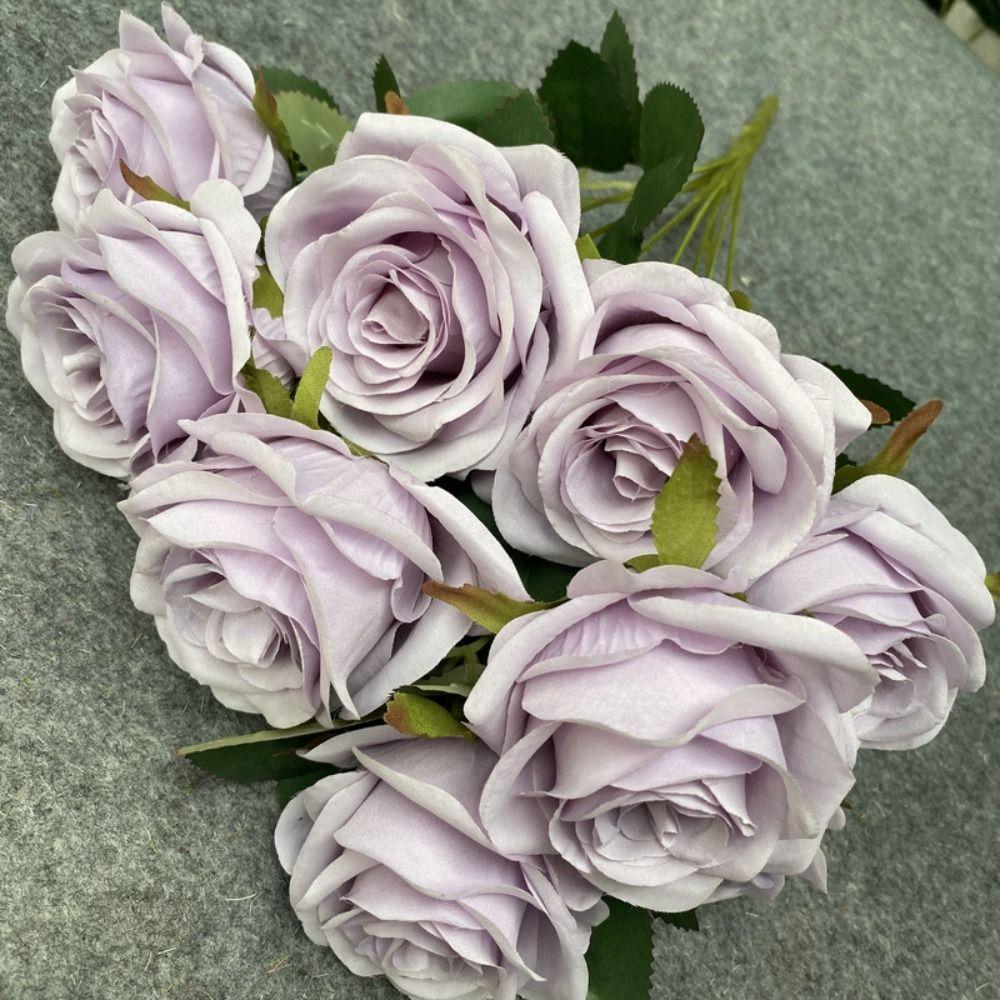 Retro 9 Köpfe Künstliche Blumen Realistisch Bunt Künstliche Blume Seidenblume Hochzeit Zuhause Party Dekoration