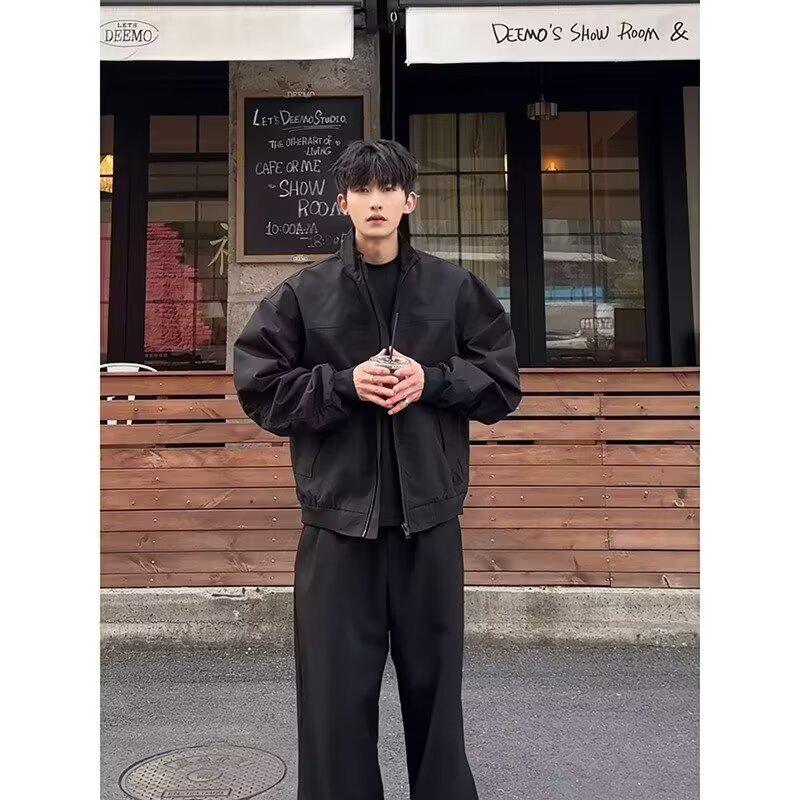 Men's American-Style Three-Proof Bomber Jacket - Thick Padded Autumn/Winter High-End Streetwear with Stand Collar