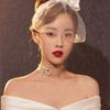 Bowknot Neckchain Girl Simple Imitation Pearls Choker Chain Aesthetic Jewellery