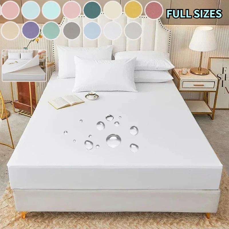 New Enclosed Waterproof Home Mattress Cover Soft Breathable Bed Cover for Single or Double Bed