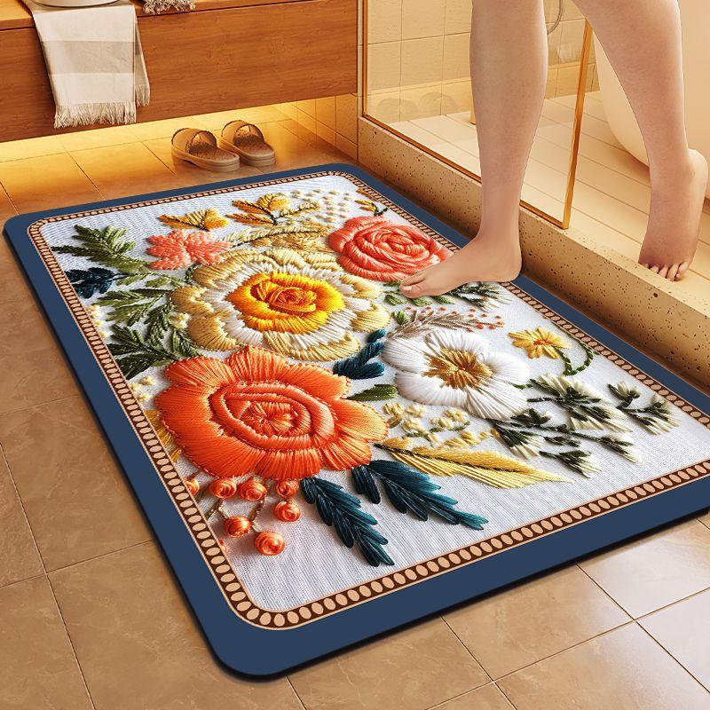 Entrance Mat Bathroom Entrance Door Mat Non Slip Absorbent Wear-resistant Floor Mat Kitchen Mat