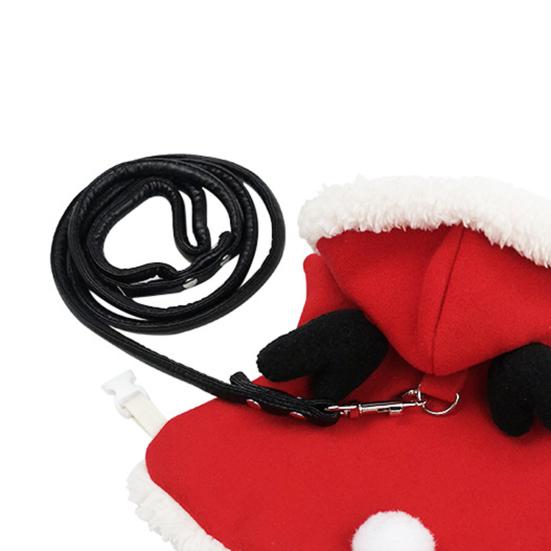 Bunny Clothes with Leash Windproof Thickening Small Animal Rabbit Warm Vest for Christmas