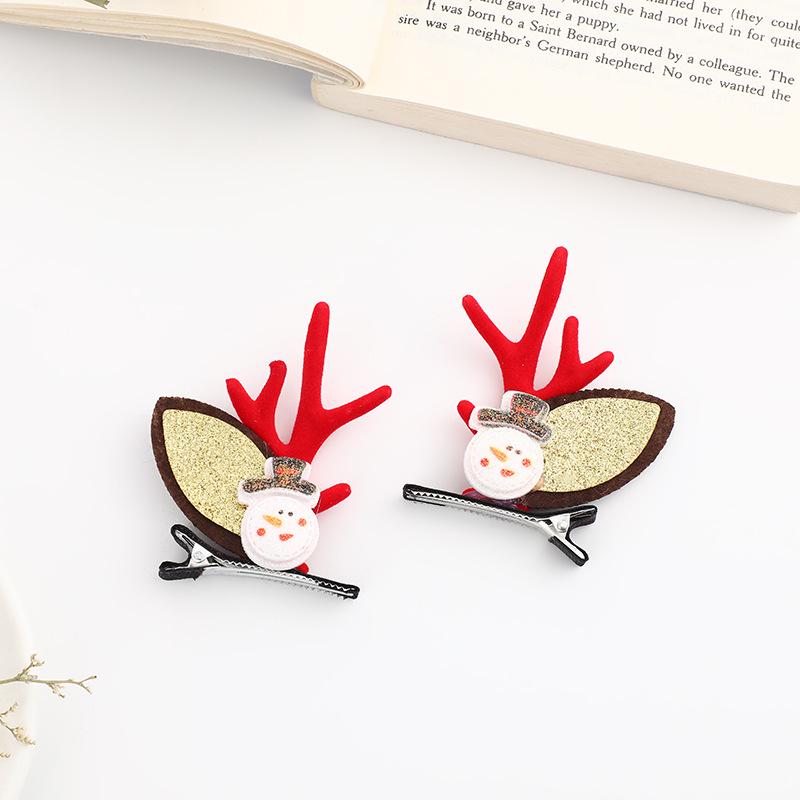Sponky do vlasů s parohy soba: Vánoční 3D vlasové doplňky pro drdoly a copy