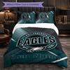 Philadelphia Eagles Individuelles Namens-Text-Bettwäscheset, 1 Bettbezug & 2 Kissenbezüge Personalisiertes Schlafzimmergeschenk